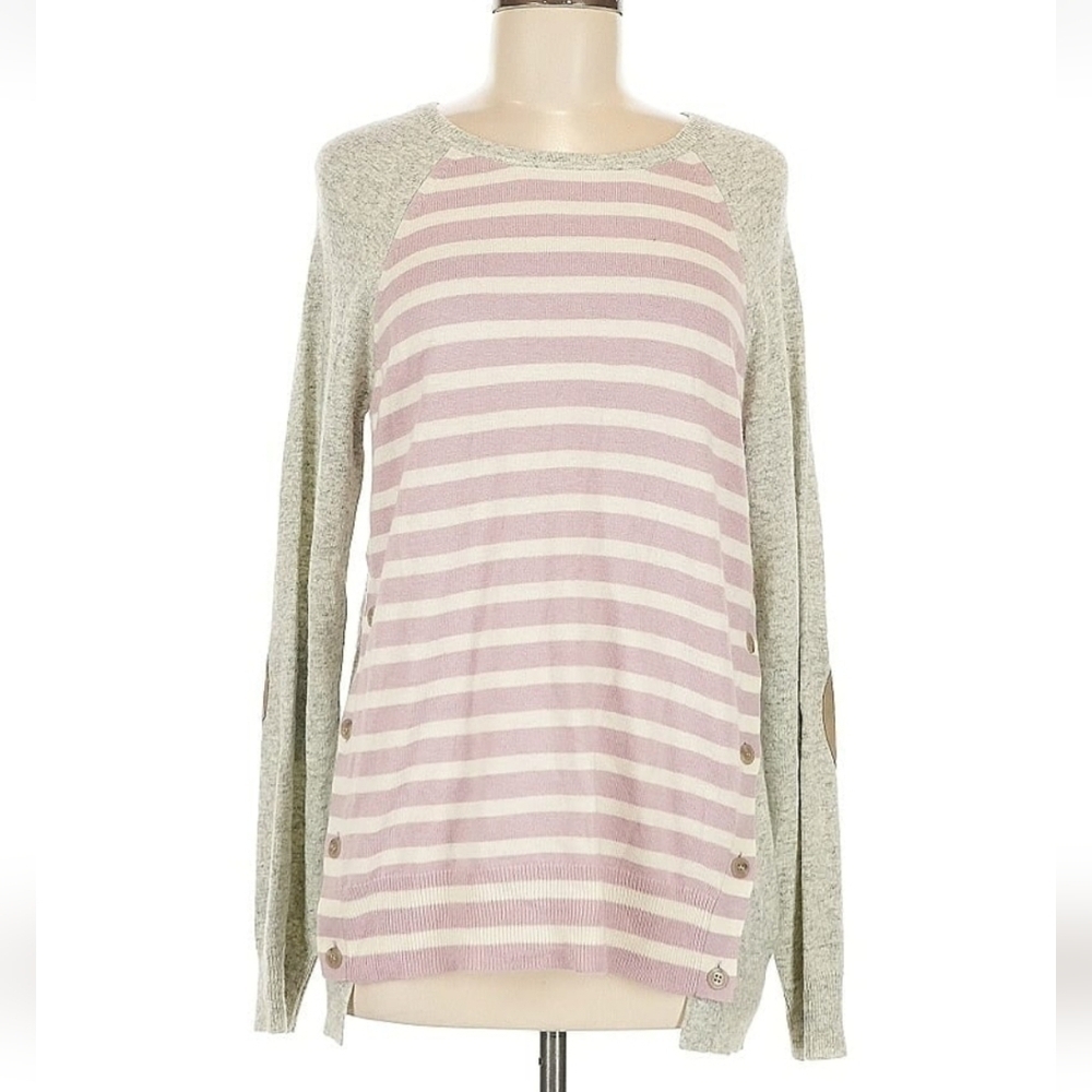 NWT J. Crew Gray Knit Sweater W/ Adorable Accents Wool & Rabbit Hair Size Med